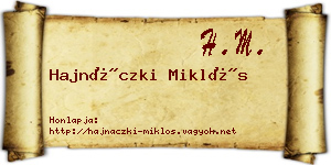 Hajnáczki Miklós névjegykártya
