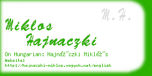 miklos hajnaczki business card